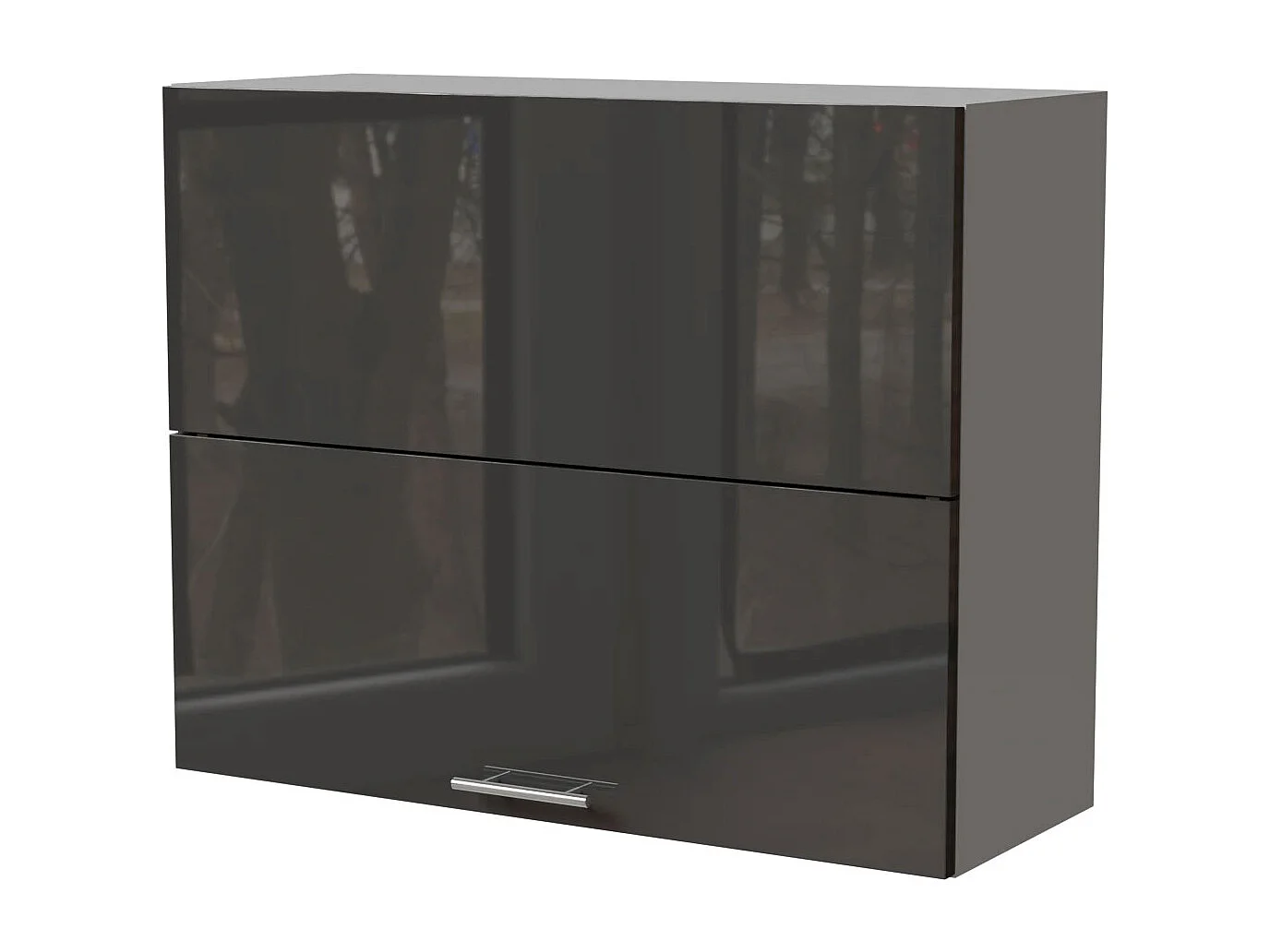 KÜCHENHÄNGESCHRANK Essen W8B/90-AV Graphit Hochglanz / Grau Matt 90 / 32,5 / 72cm