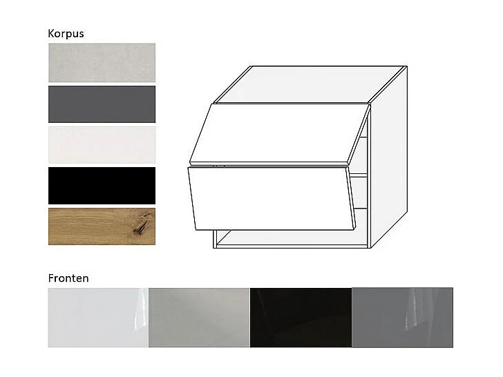 KÜCHENHÄNGESCHRANK Essen W8B/80-AV Grau Hochglanz / Lava Matt 80 / 32,5 / 72cm