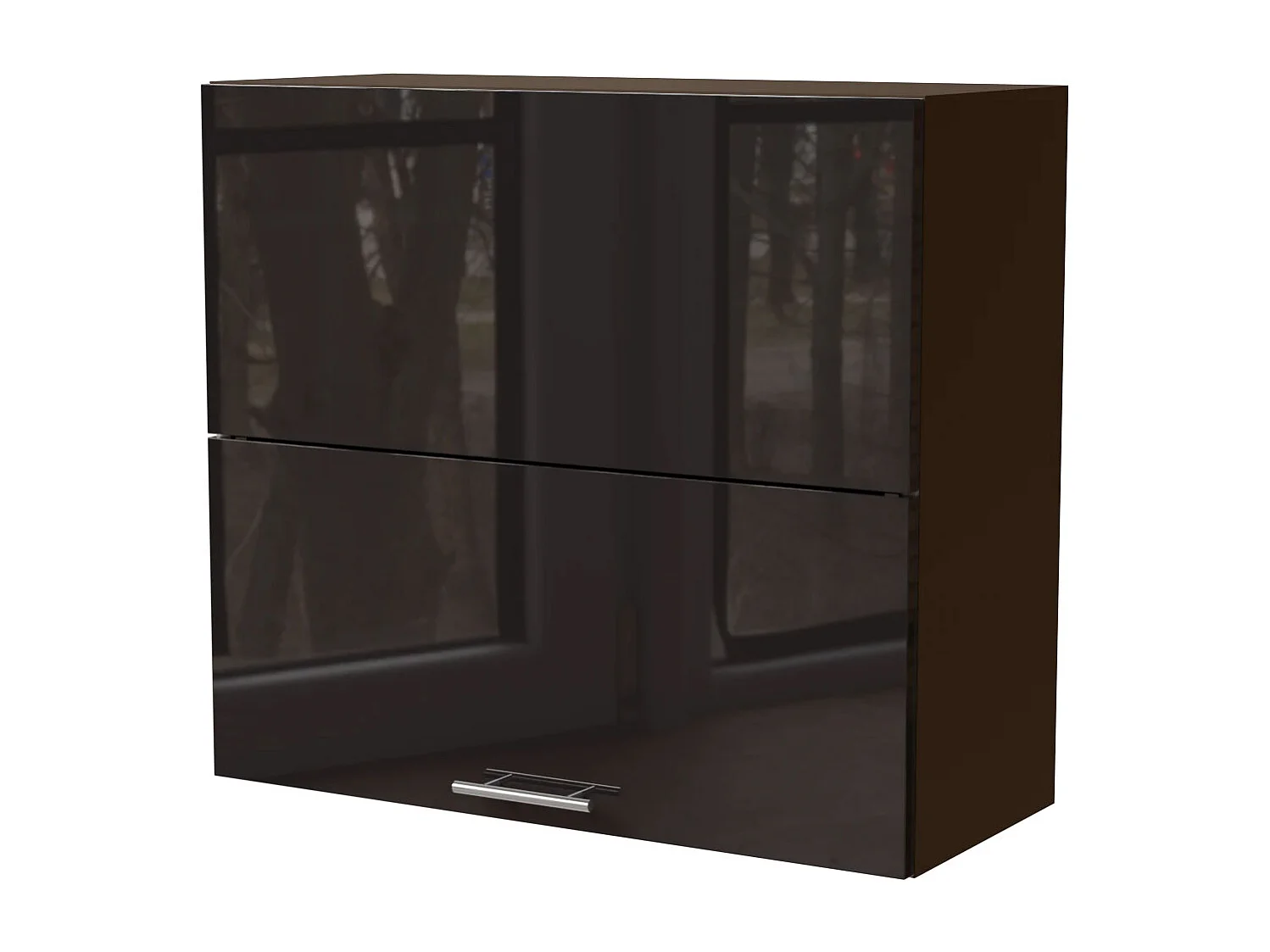 KÜCHENHÄNGESCHRANK Essen W8B/80-AV Schwarz Hochglanz / Lava Matt 80 / 32,5 / 72cm