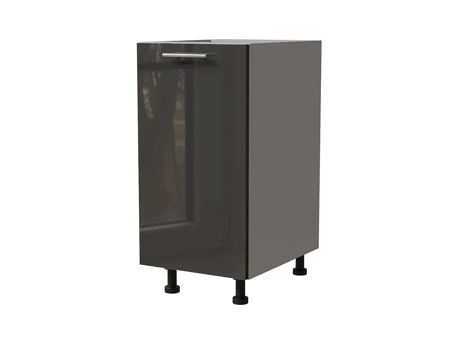 KÜCHENUNTERSCHRANK Essen D1D/40/kargo Graphit Hochglanz / Grau Matt 40 / 50 / 82cm