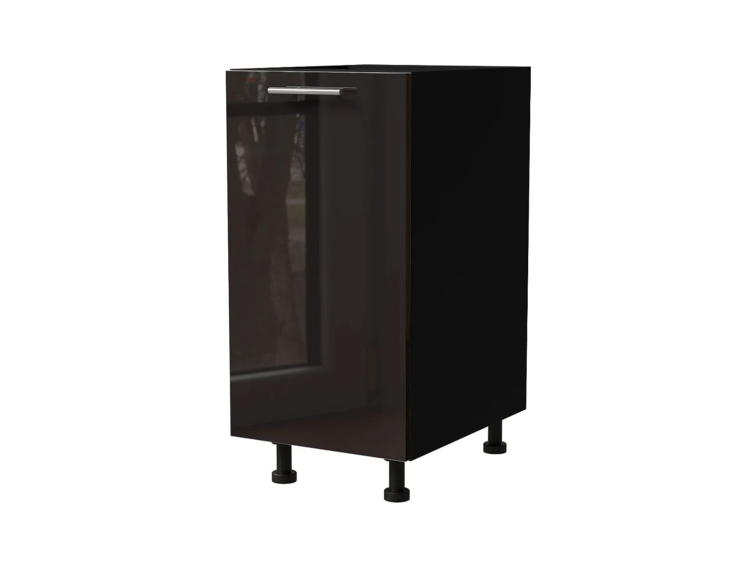 KÜCHENUNTERSCHRANK Essen D1D/40/kargo Schwarz Hochglanz / Schwarz Matt 40 / 50 / 82cm