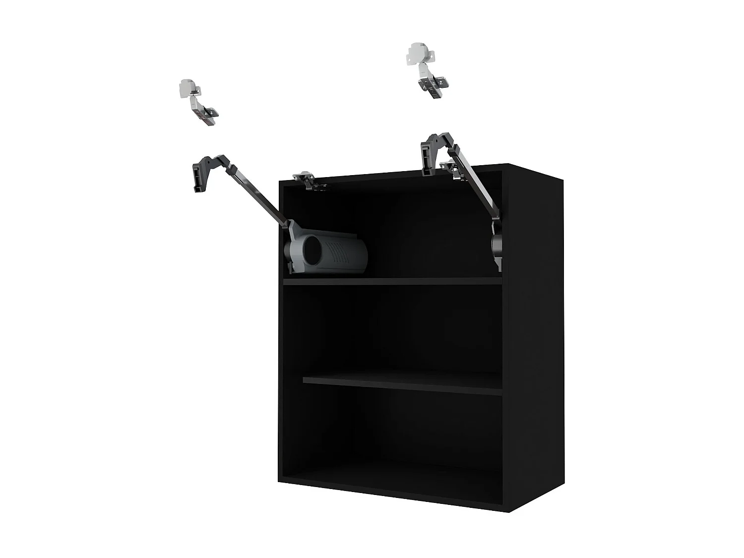 KÜCHENHÄNGESCHRANK Essen W8B/90-AV Graphit Hochglanz / Schwarz Matt 90 / 32,5 / 72cm