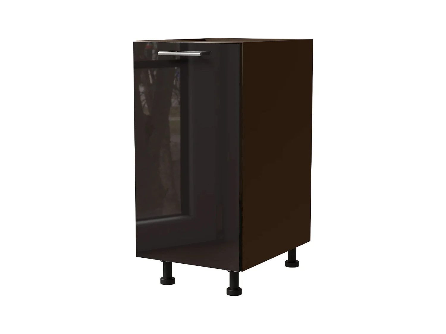KÜCHENUNTERSCHRANK Essen D1D/40/kargo Schwarz Hochglanz / Lava Matt 40 / 50 / 82cm