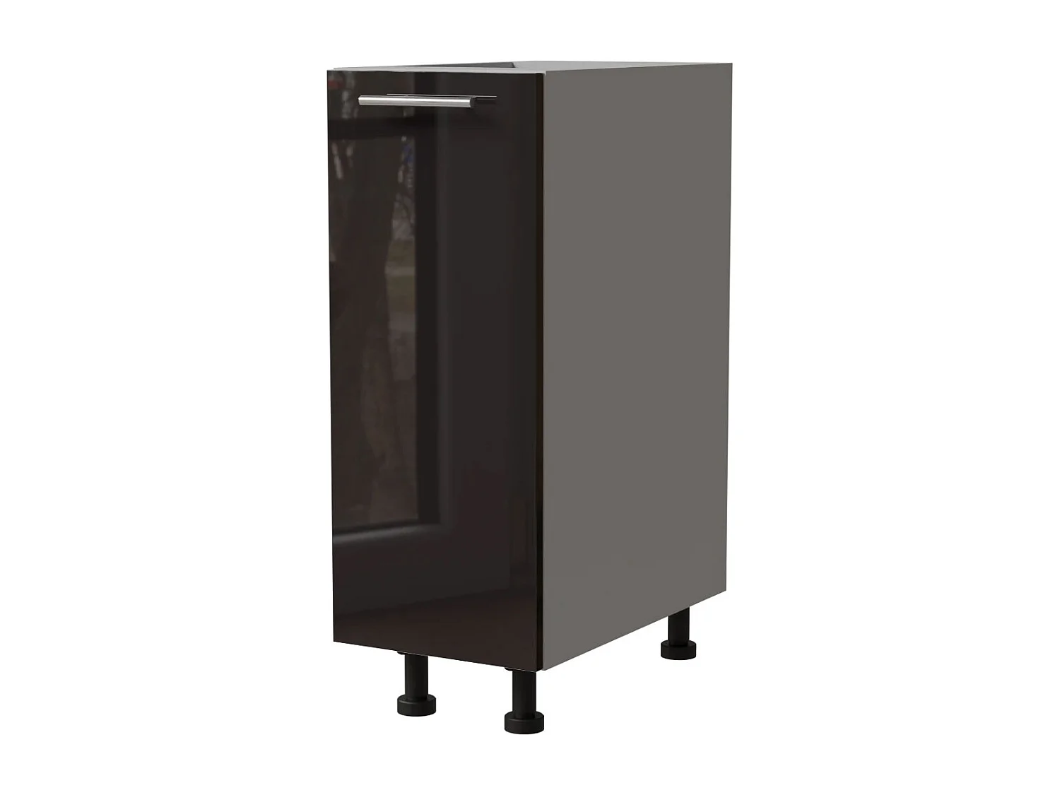 KÜCHENUNTERSCHRANK Essen D1D/30/kargo Schwarz Hochglanz / Grau Matt 30 / 50 / 82cm