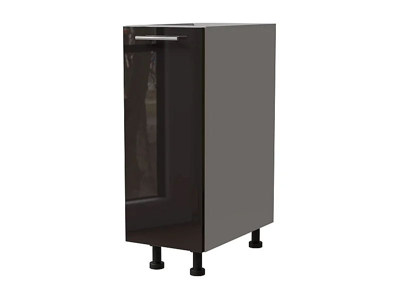 KÜCHENUNTERSCHRANK Essen D1D/30/kargo Schwarz Hochglanz / Grau Matt 30 / 50 / 82cm