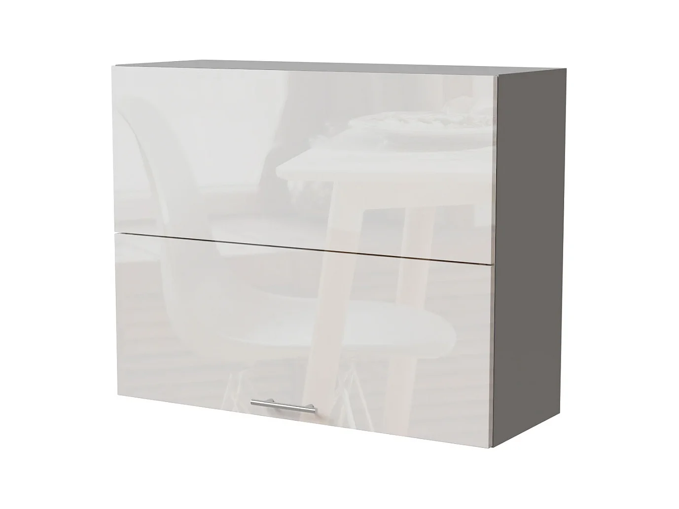 KÜCHENHÄNGESCHRANK Essen W8B/90-AV Weiß Hochglanz / Grau Matt 90 / 32,5 / 72cm