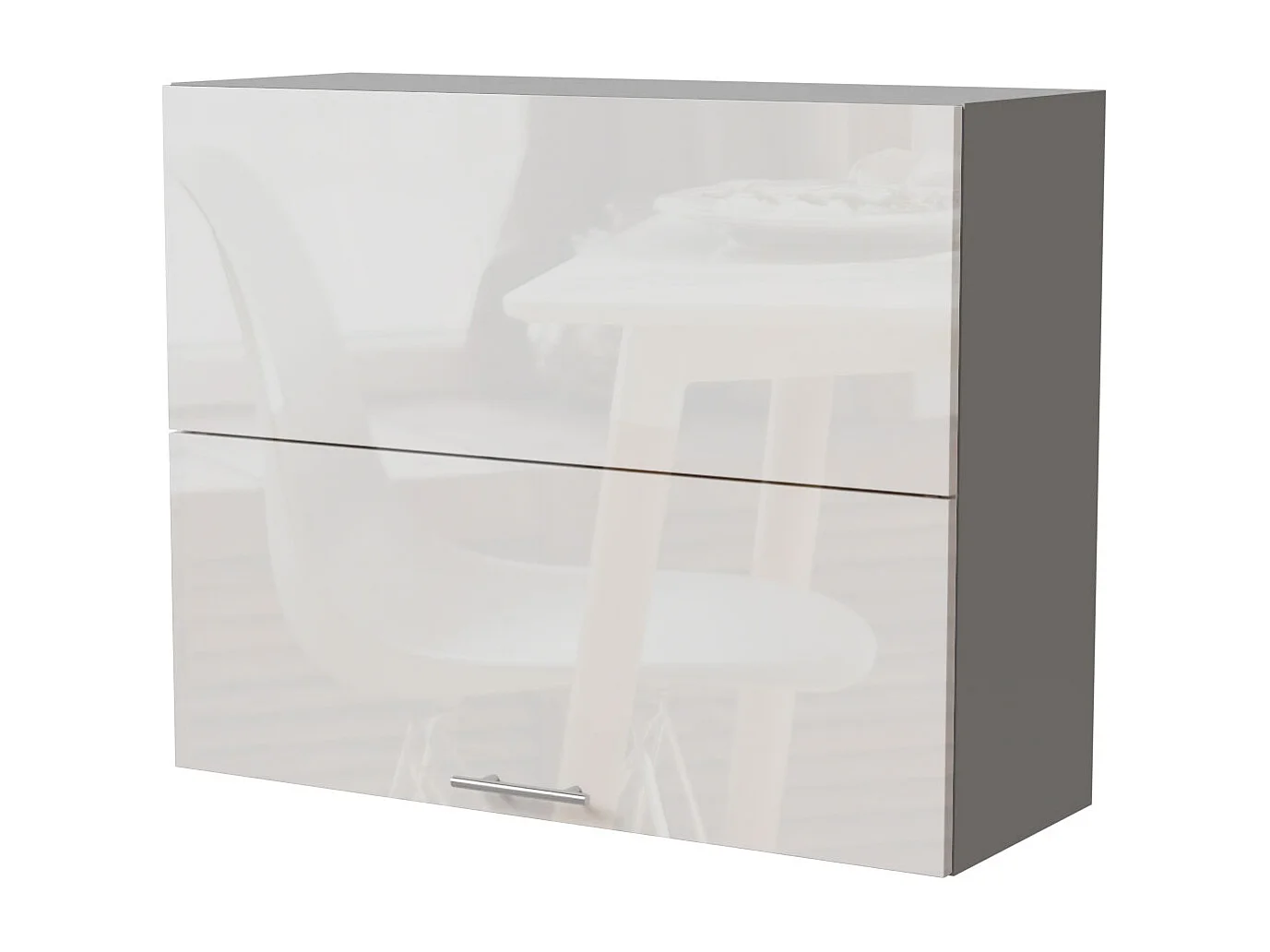 KÜCHENHÄNGESCHRANK Essen W8B/90-AV Weiß Hochglanz / Grau Matt 90 / 32,5 / 72cm