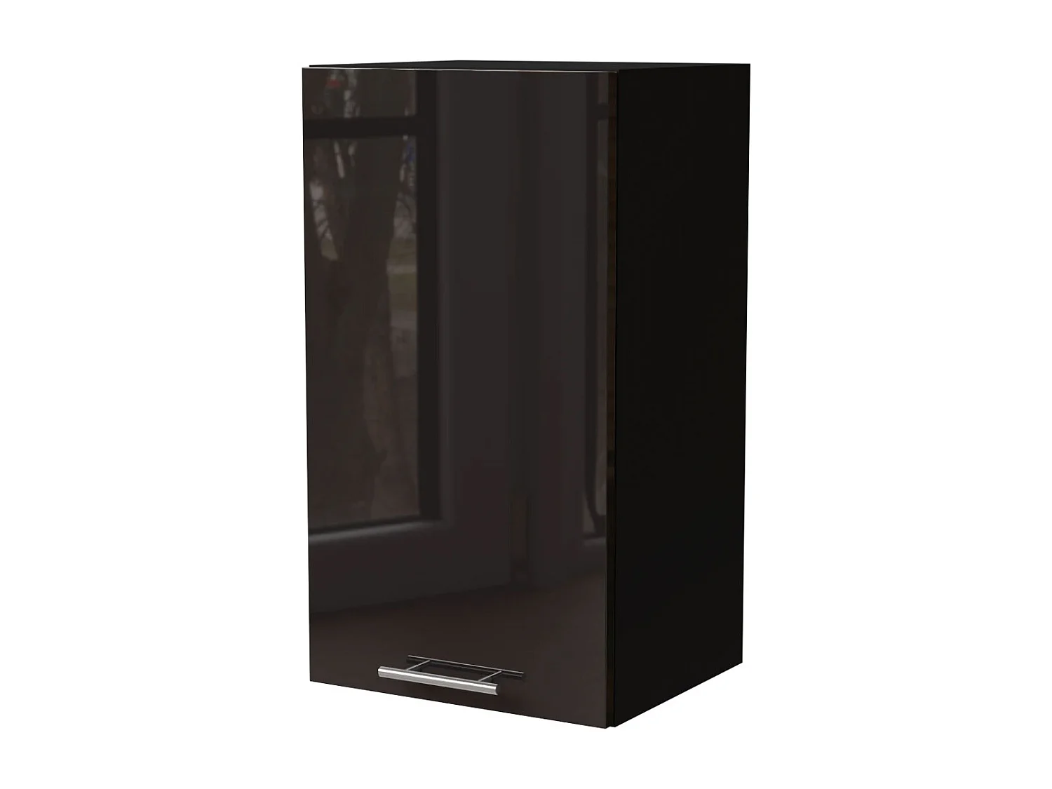 KÜCHENHÄNGESCHRANK Essen W2/40 Schwarz Hochglanz / Schwarz Matt 40 / 32,5 / 72cm