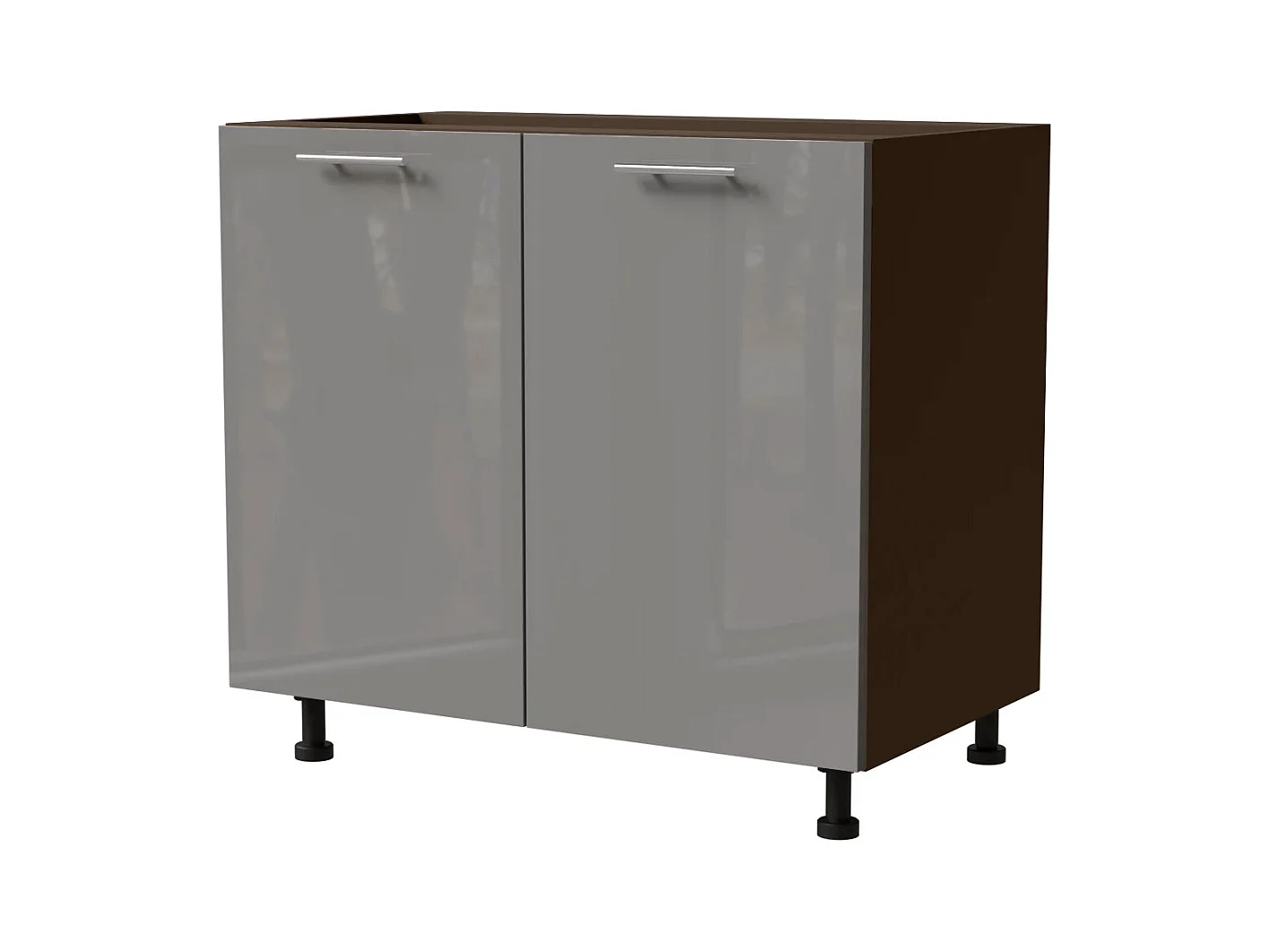 KÜCHENUNTERSCHRANK Essen D11/90 Grau Hochglanz / Lava Matt 90 / 50 / 82cm