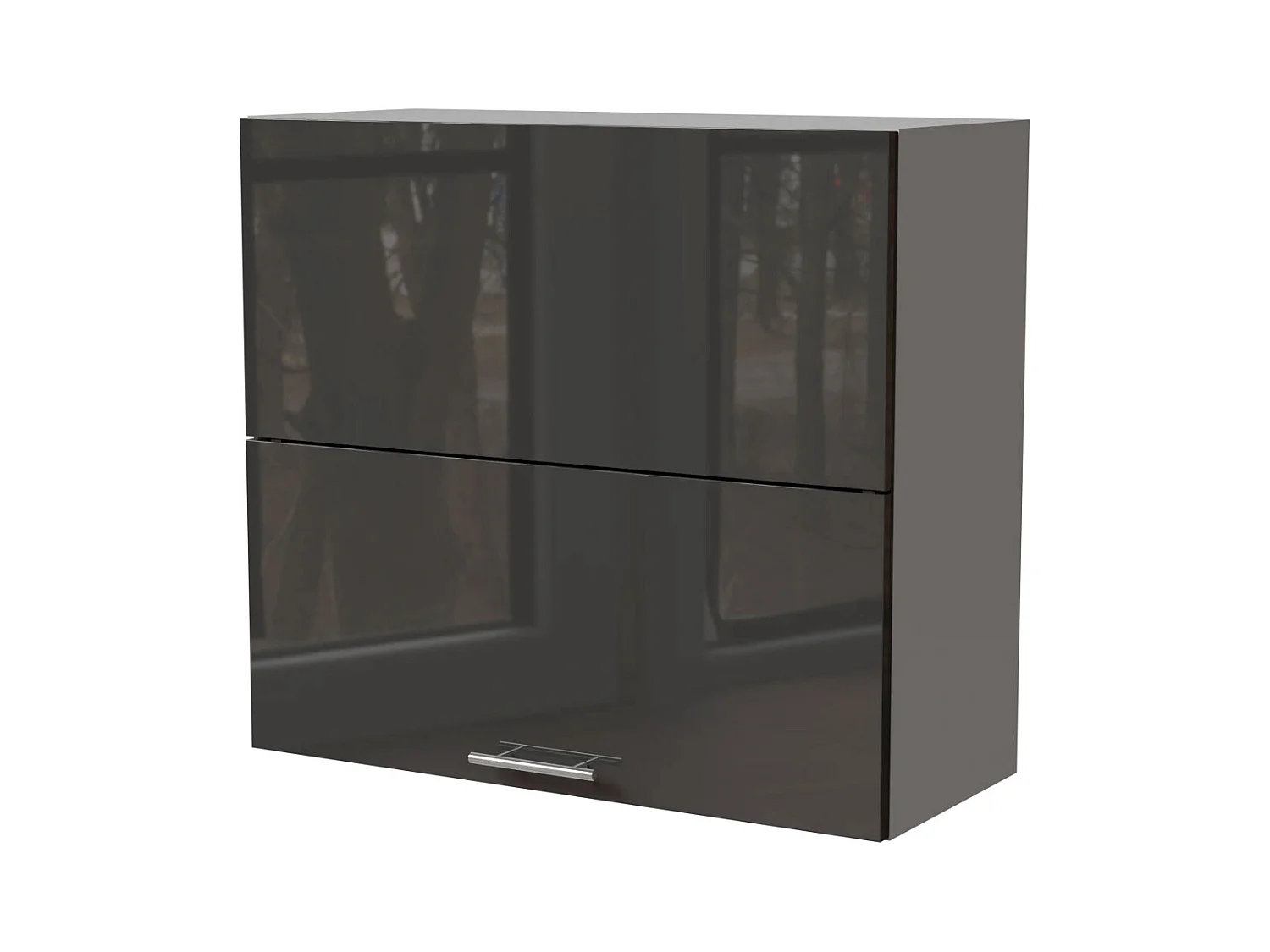 KÜCHENHÄNGESCHRANK Essen W8B/80-AV Graphit Hochglanz / Grau Matt 80 / 32,5 / 72cm