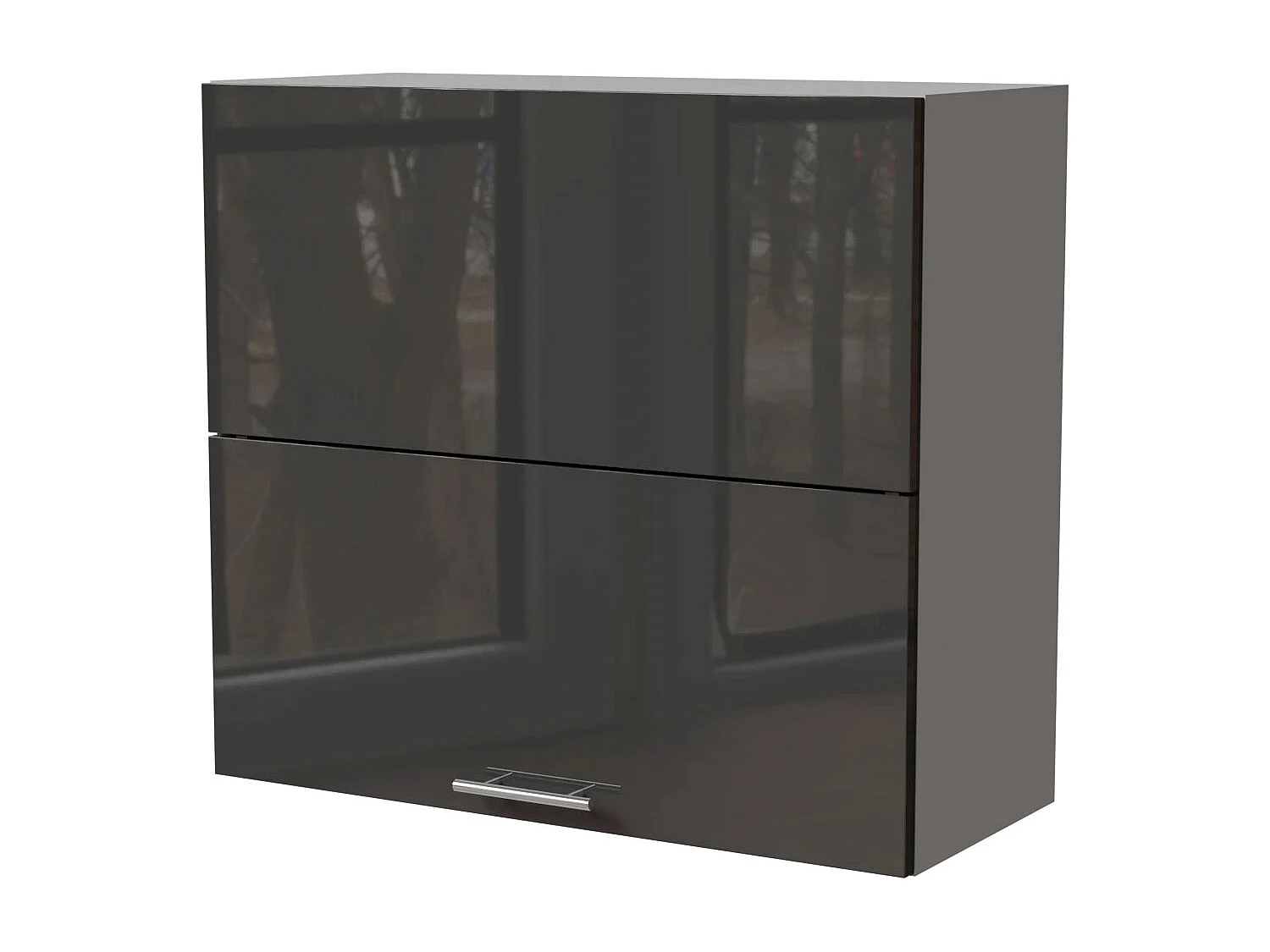 KÜCHENHÄNGESCHRANK Essen W8B/80-AV Graphit Hochglanz / Grau Matt 80 / 32,5 / 72cm