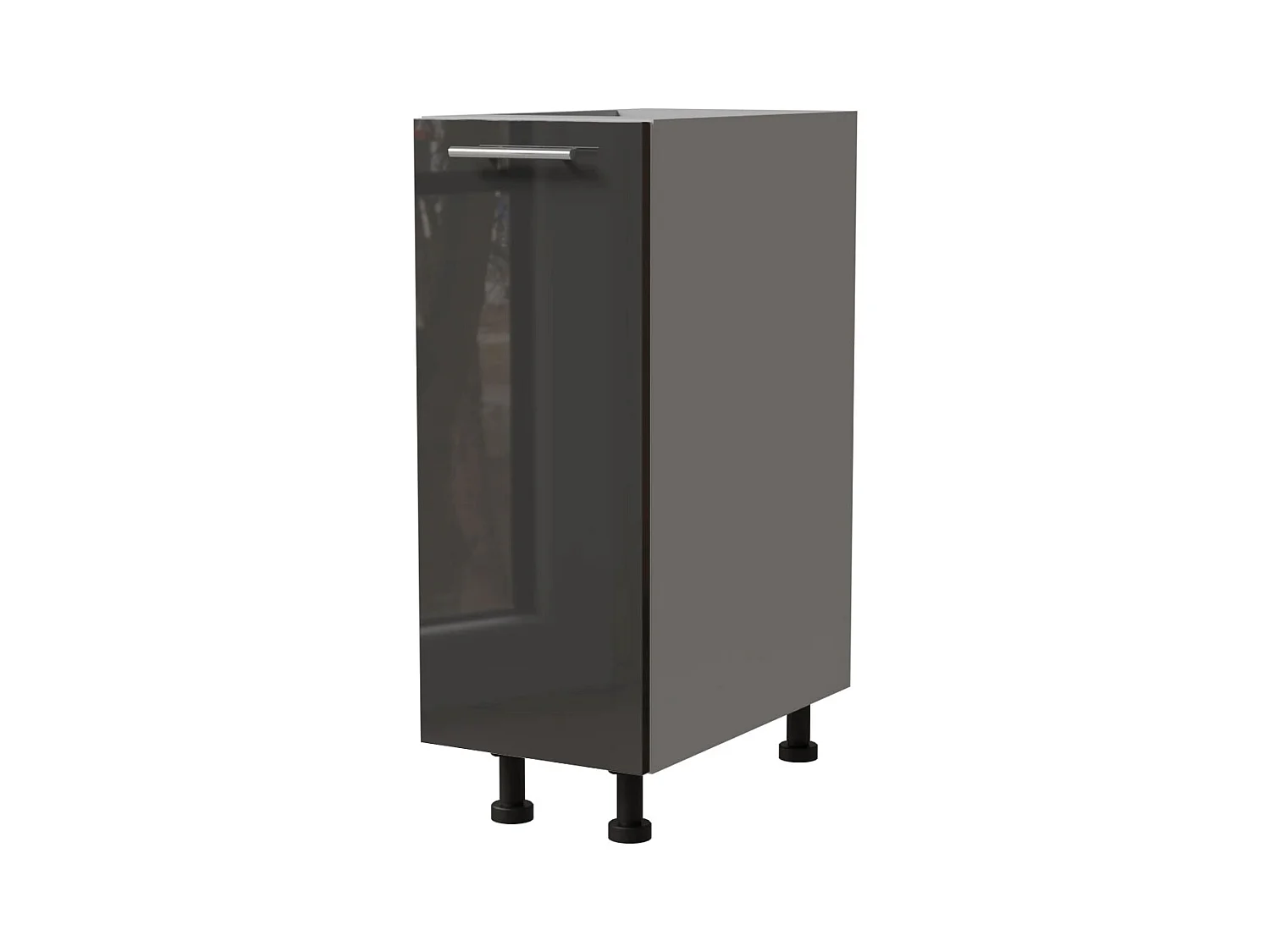 KÜCHENUNTERSCHRANK Essen D1D/30/kargo Graphit Hochglanz / Grau Matt 30 / 50 / 82cm