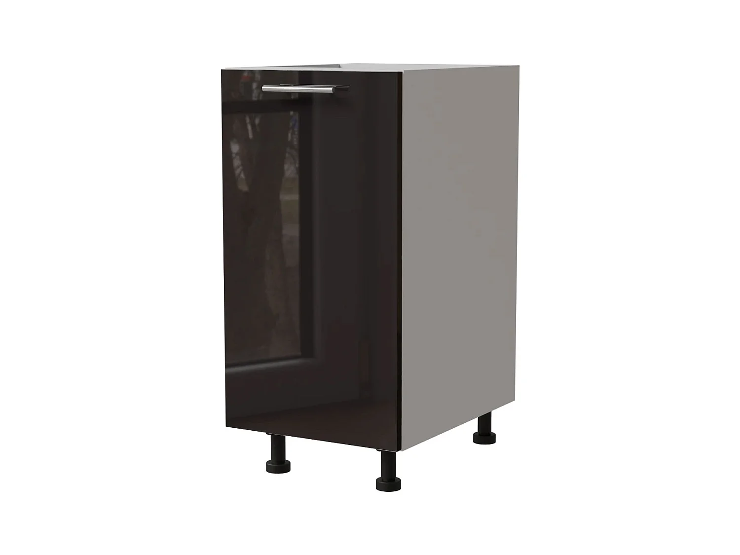 KÜCHENUNTERSCHRANK Essen D1D/40/kargo Schwarz Hochglanz / Weiß Matt 40 / 50 / 82cm