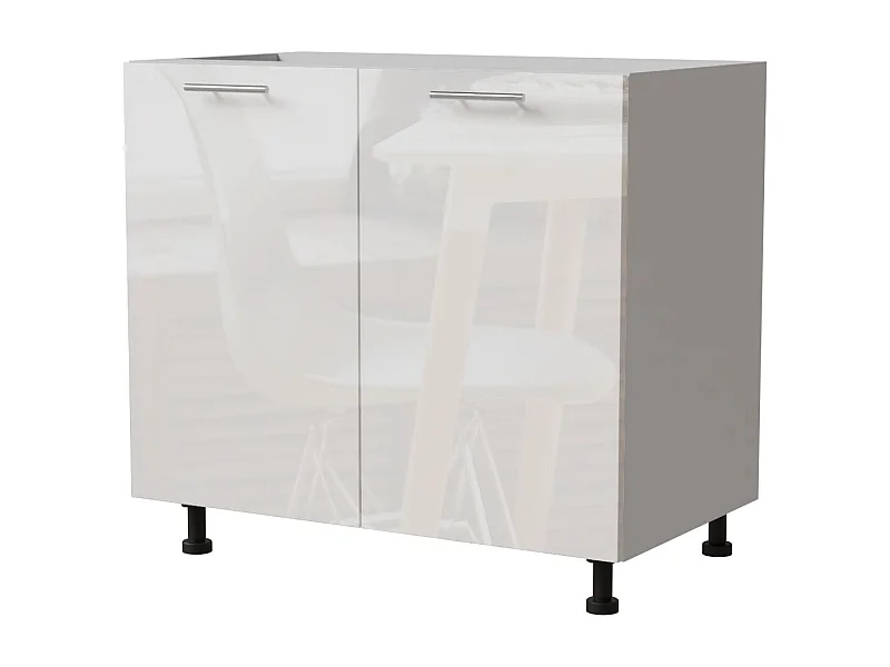 KÜCHENUNTERSCHRANK Essen D11/90 Weiß Hochglanz / Weiß Matt 90 / 50 / 82cm