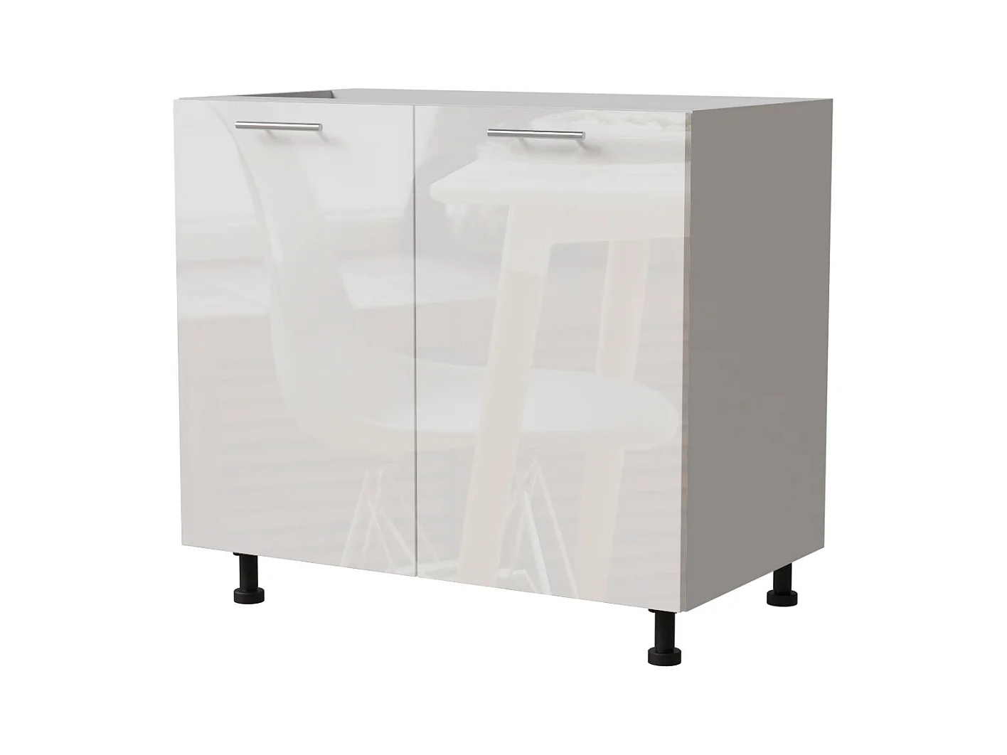 KÜCHENUNTERSCHRANK Essen D11/90 Weiß Hochglanz / Weiß Matt 90 / 50 / 82cm