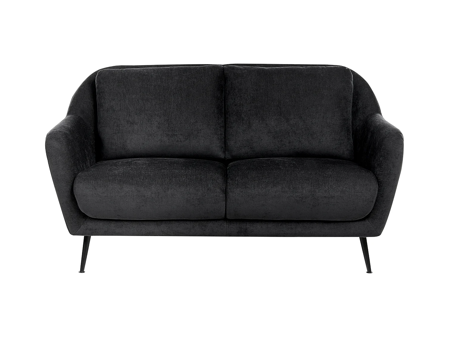 Canapé 2 places EIBY Tissu chenille Noir