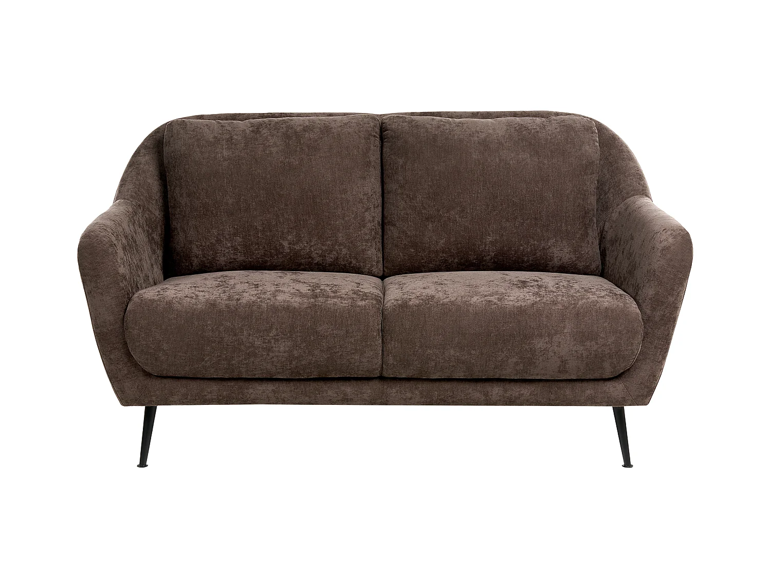 Canapé 2 places EIBY Tissu chenille Marron foncé