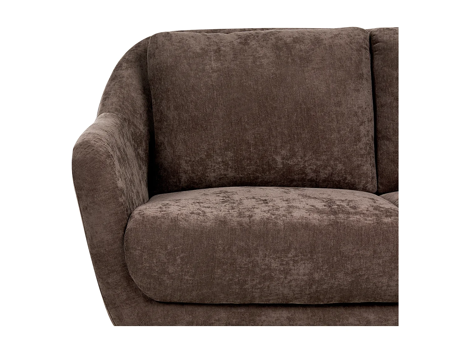 Canapé 2 places EIBY Tissu chenille Marron foncé