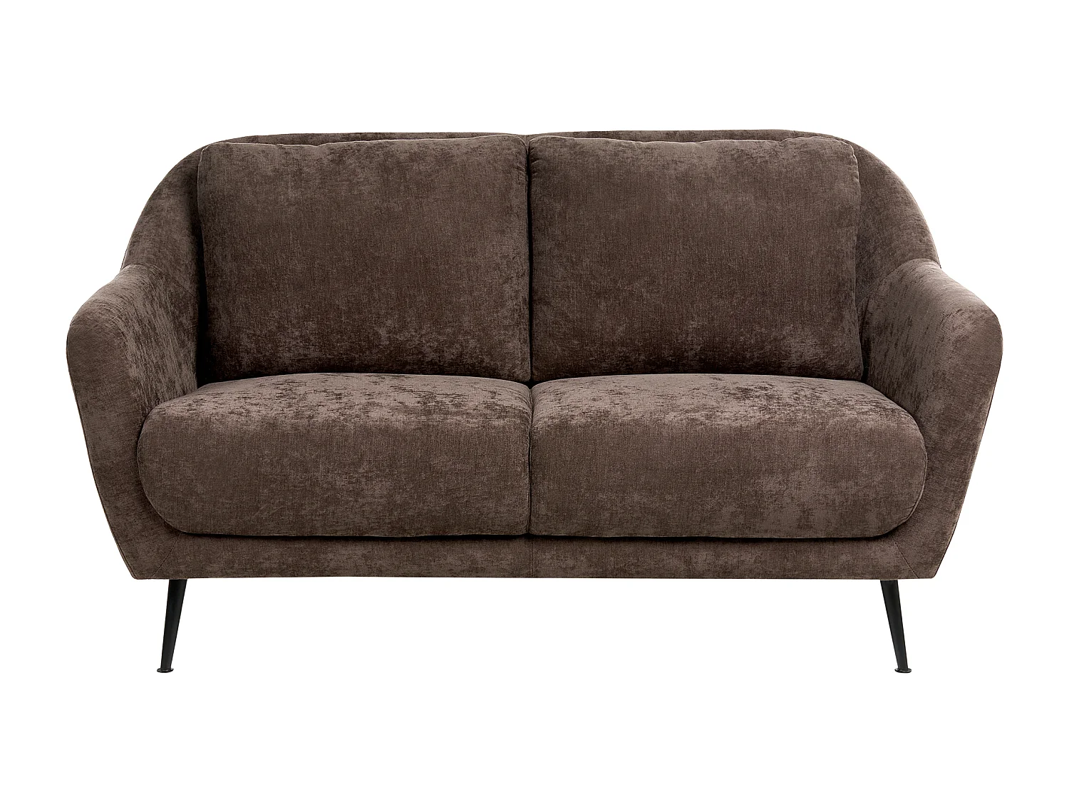 Canapé 2 places EIBY Tissu chenille Marron foncé