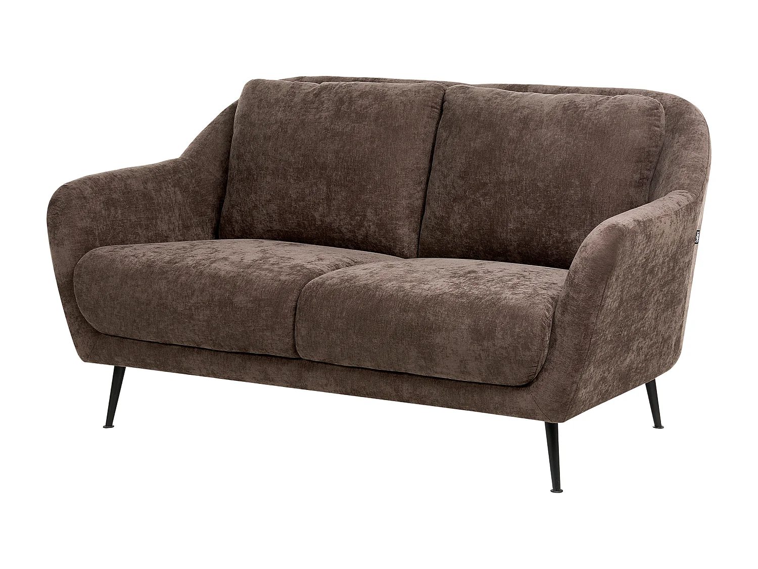 Canapé 2 places EIBY Tissu chenille Marron foncé