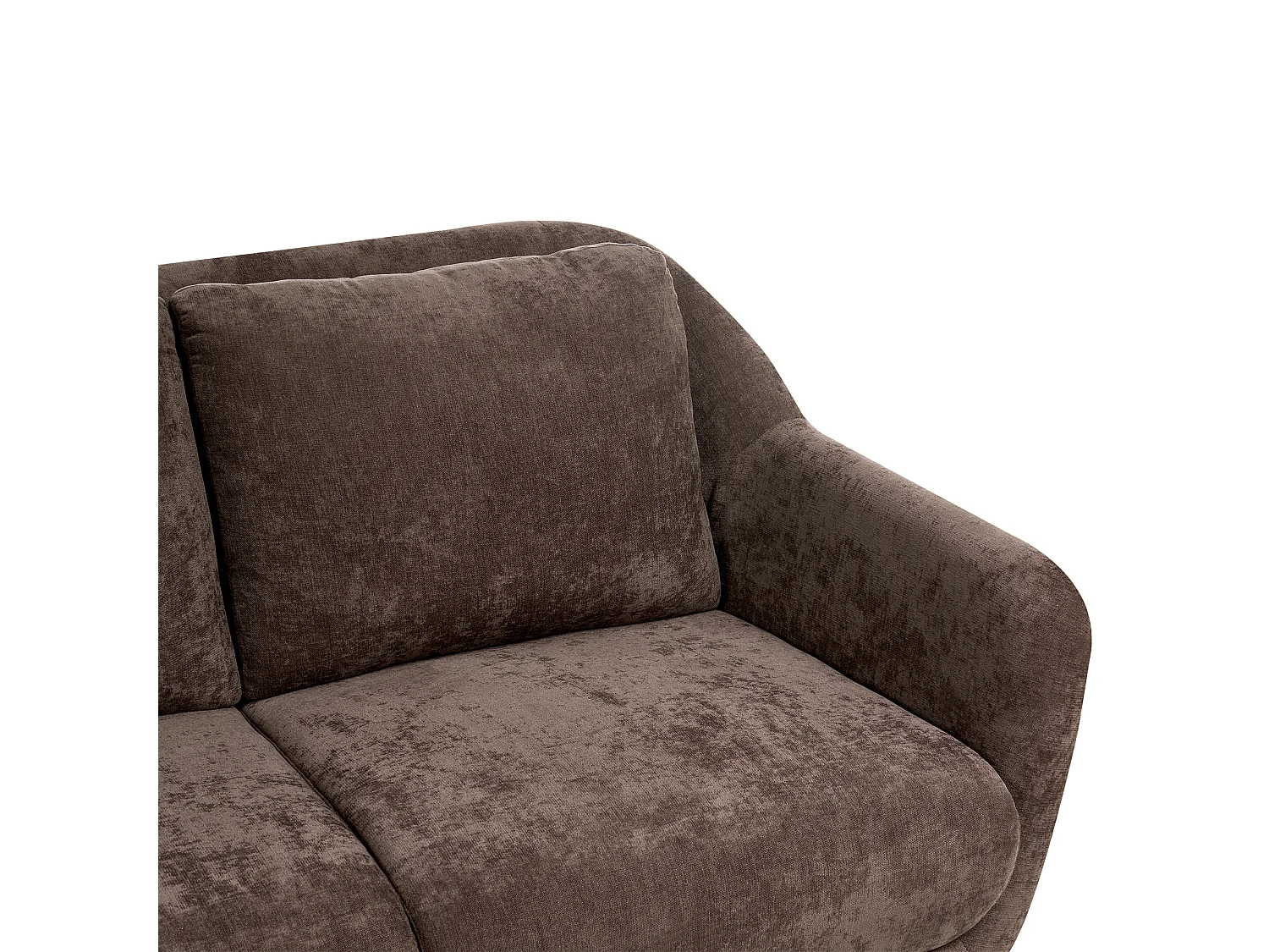 Canapé 2 places EIBY Tissu chenille Marron foncé