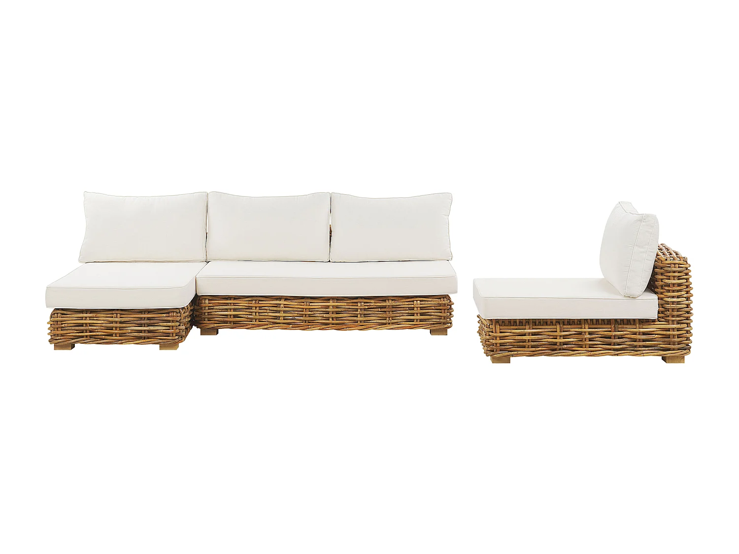 Ensemble de housses de coussins d'extérieur VARALLO Blanc cassé