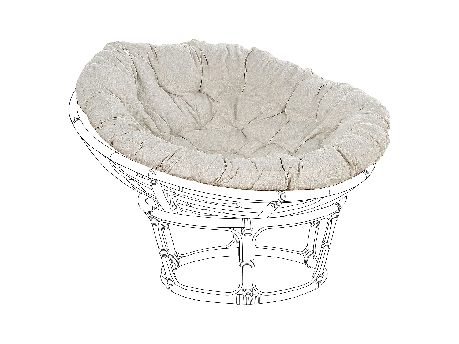 Coussin pour chaise de jardin SALVO/ ORVIETO 127 x 127 cm Beige clair