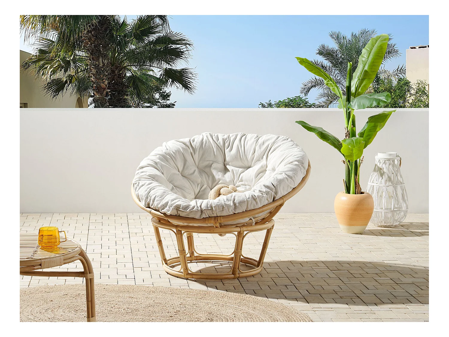 Coussin pour chaise de jardin SALVO/ ORVIETO 127 x 127 cm Beige clair