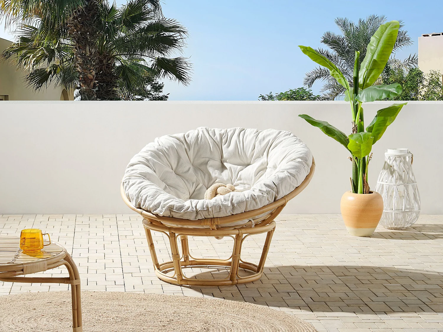 Garden Chair Cushion SALVO/ ORVIETO 127 x 127 cm Light Beige
