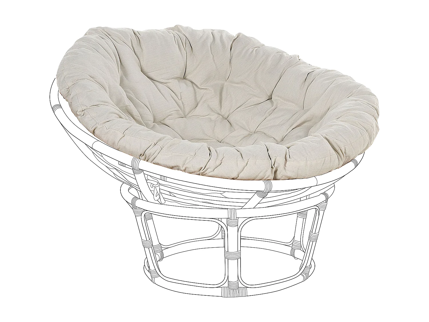 Coussin pour chaise de jardin SALVO/ ORVIETO 127 x 127 cm Beige clair