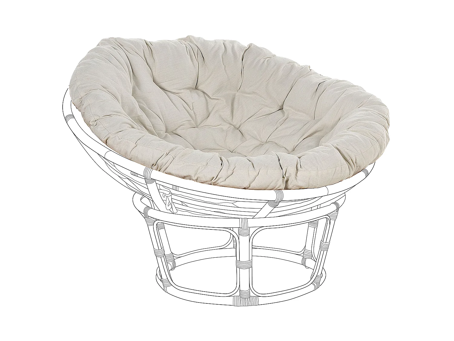 Garden Chair Cushion SALVO/ ORVIETO 127 x 127 cm Light Beige