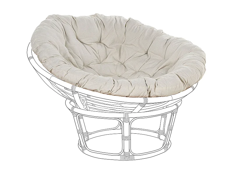 Coussin pour chaise de jardin SALVO/ ORVIETO 127 x 127 cm Beige clair