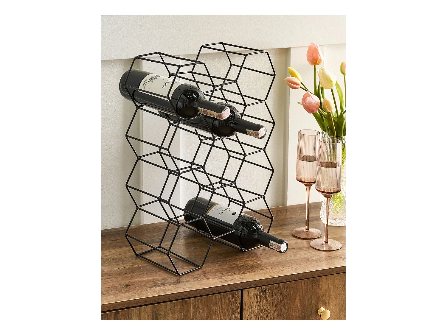 Porte-bouteille TRALEE Métal Noir