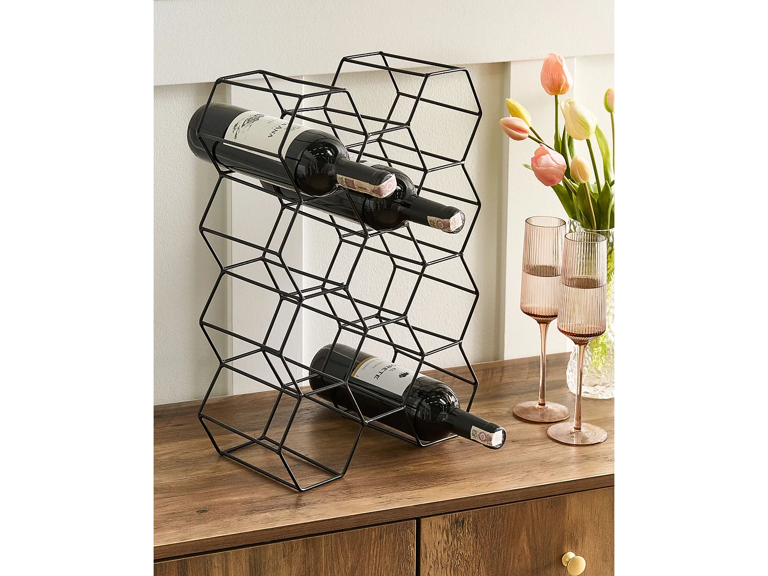 Porte-bouteille TRALEE Métal Noir