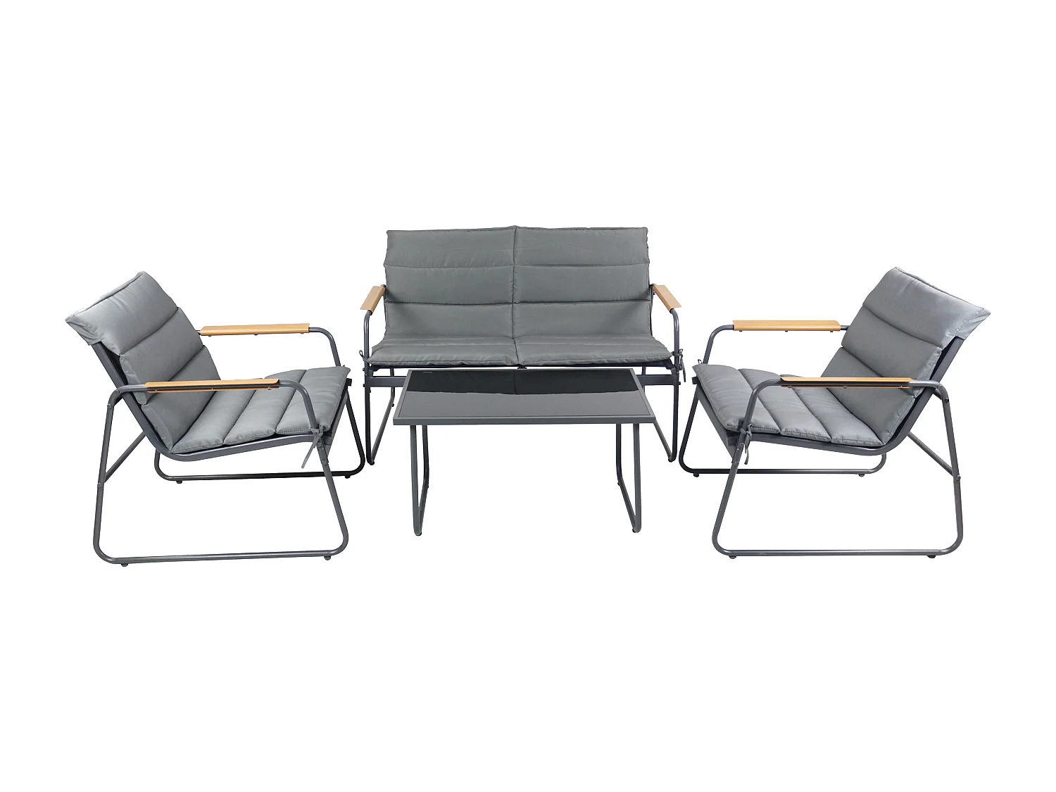 4 tlg. Set Lounge Balkon Gartenmöbel Lexila