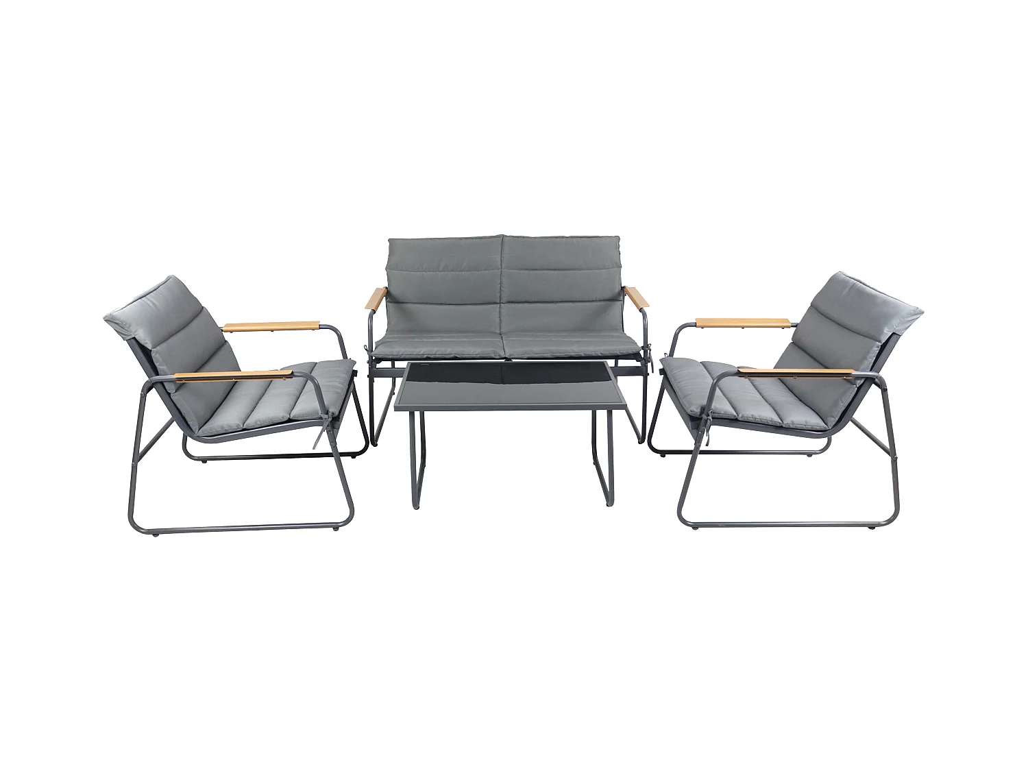 4 tlg. Set Lounge Balkon Gartenmöbel Lexila