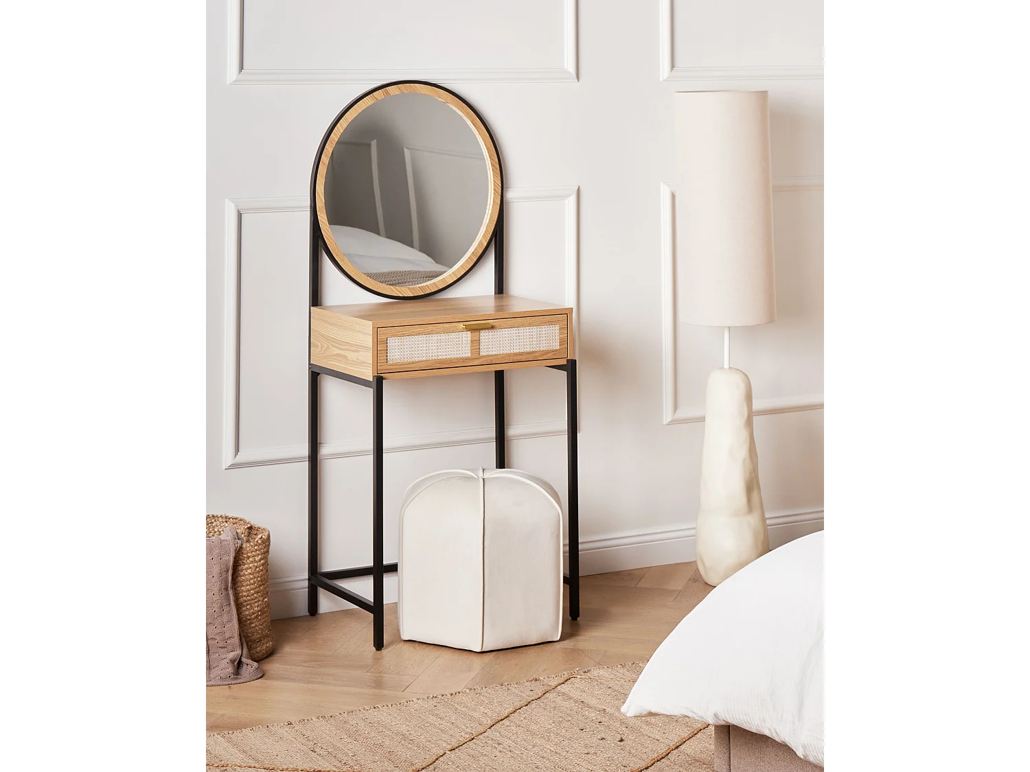 Dressing Table with Mirror CASSIAR Light Brown