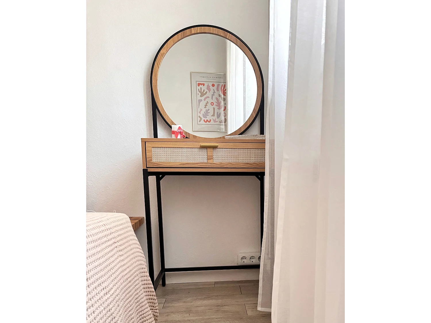 Coiffeuse avec miroir CASSIAR Marron clair