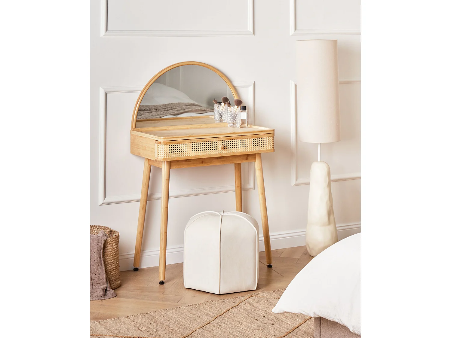 Dressing Table with Mirror RANCHERIA Light Brown