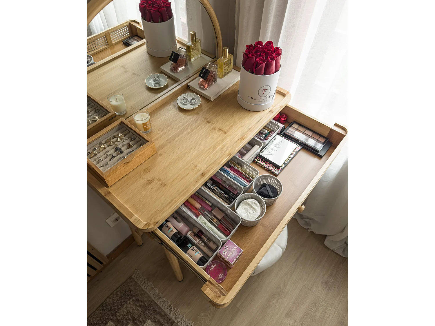 Dressing Table with Mirror RANCHERIA Light Brown
