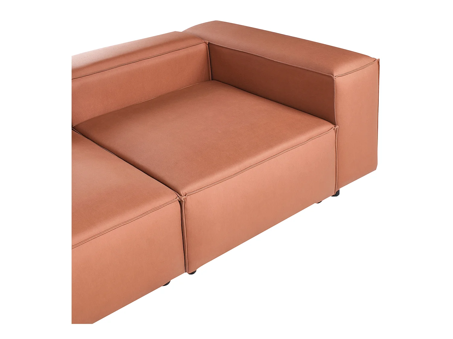 Canapé modulable 3 places BRANDE Cuir PU Marron doré