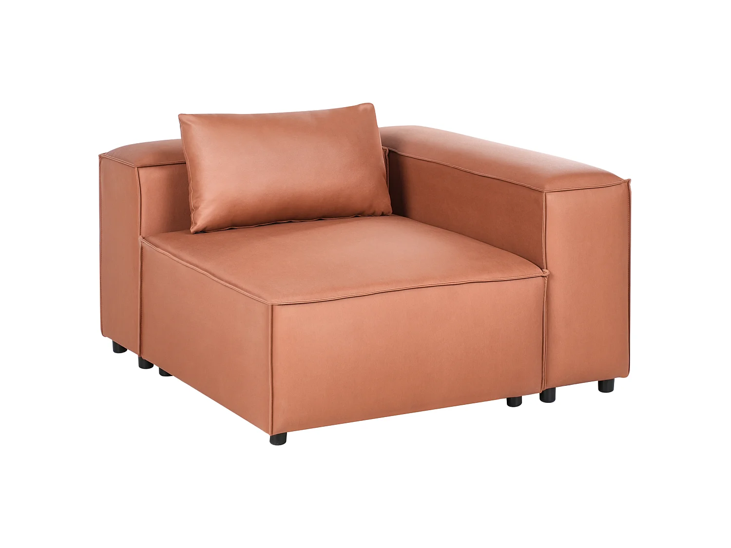 Corner Seat BRANDE Symmetrical Golden Brown Fabric