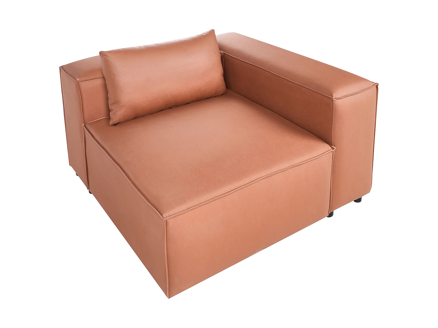 Corner Seat BRANDE Symmetrical Golden Brown Fabric