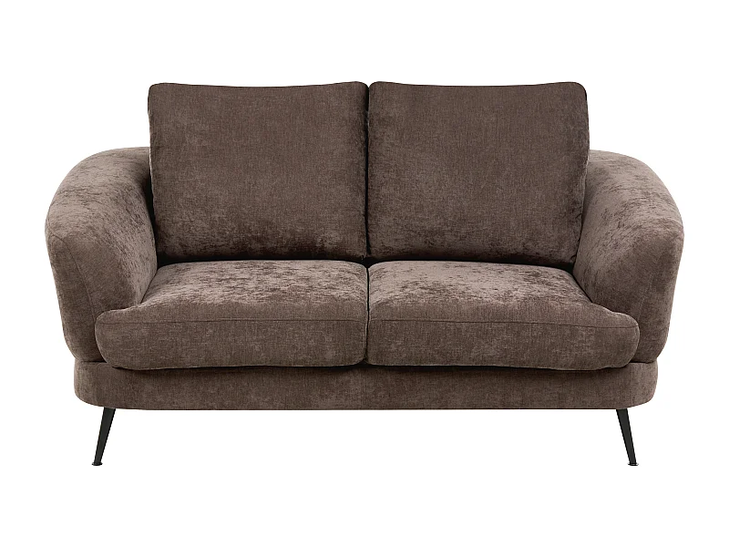 Canapé 2 places KJAER Tissu chenille Marron foncé