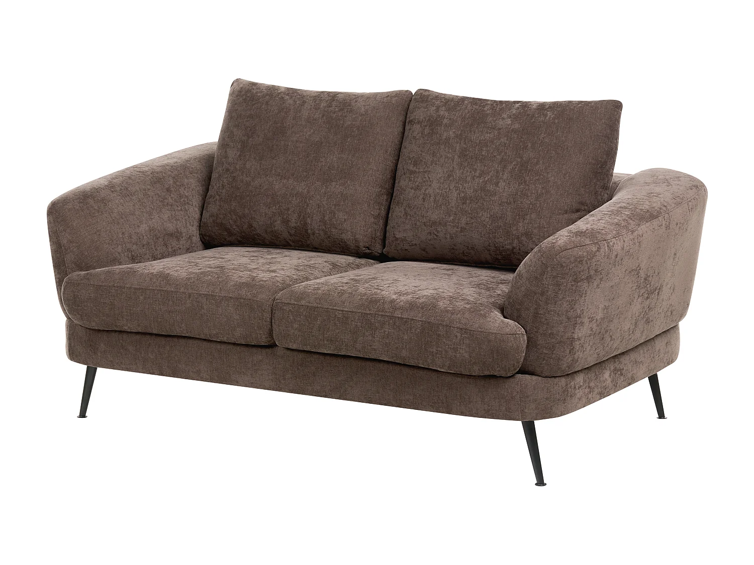 Canapé 2 places KJAER Tissu chenille Marron foncé