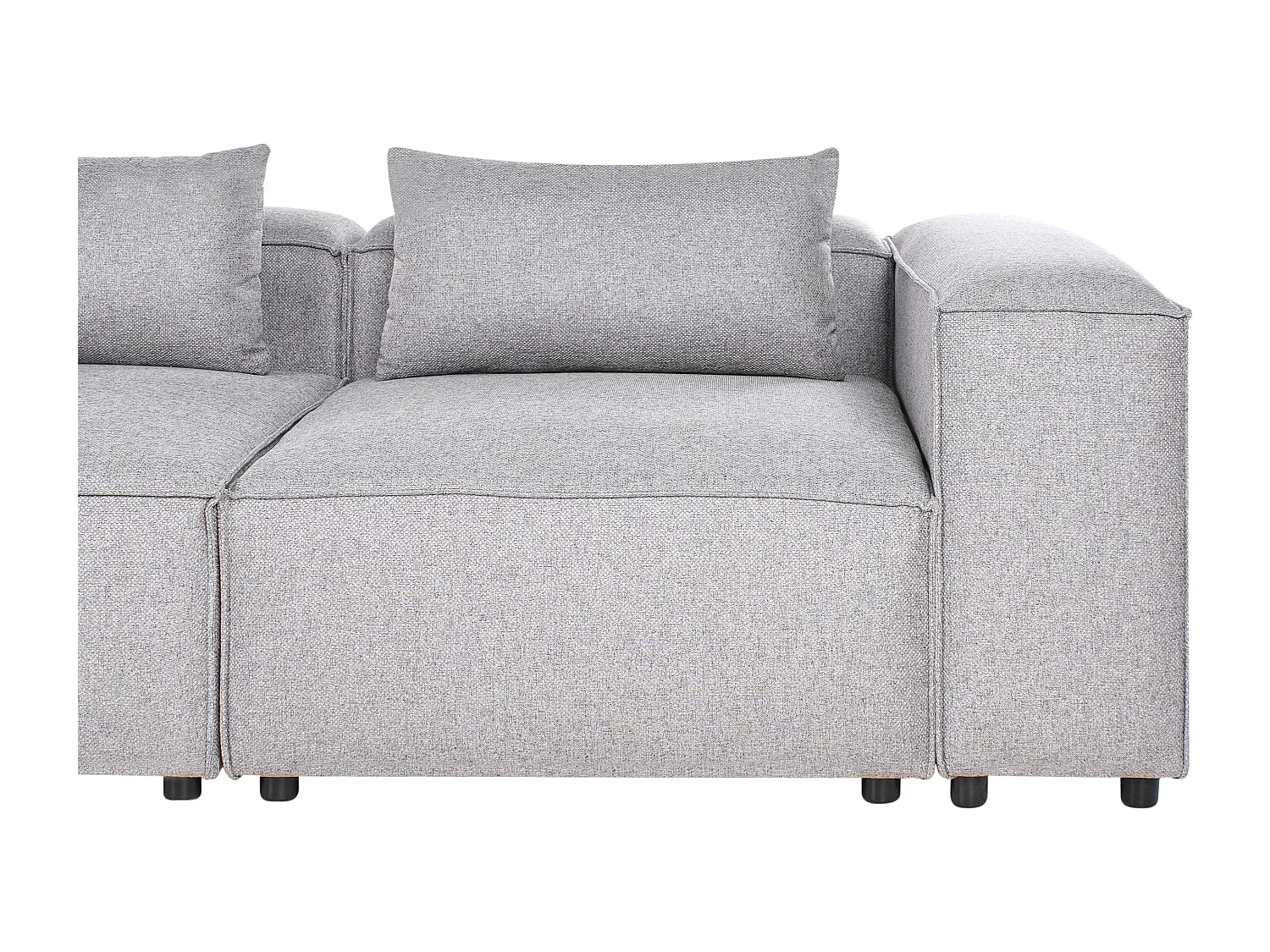 Canapé d'Angle à Droite Modulable Moderne en Tissu 4 Places avec Accoudoir Gris Brande