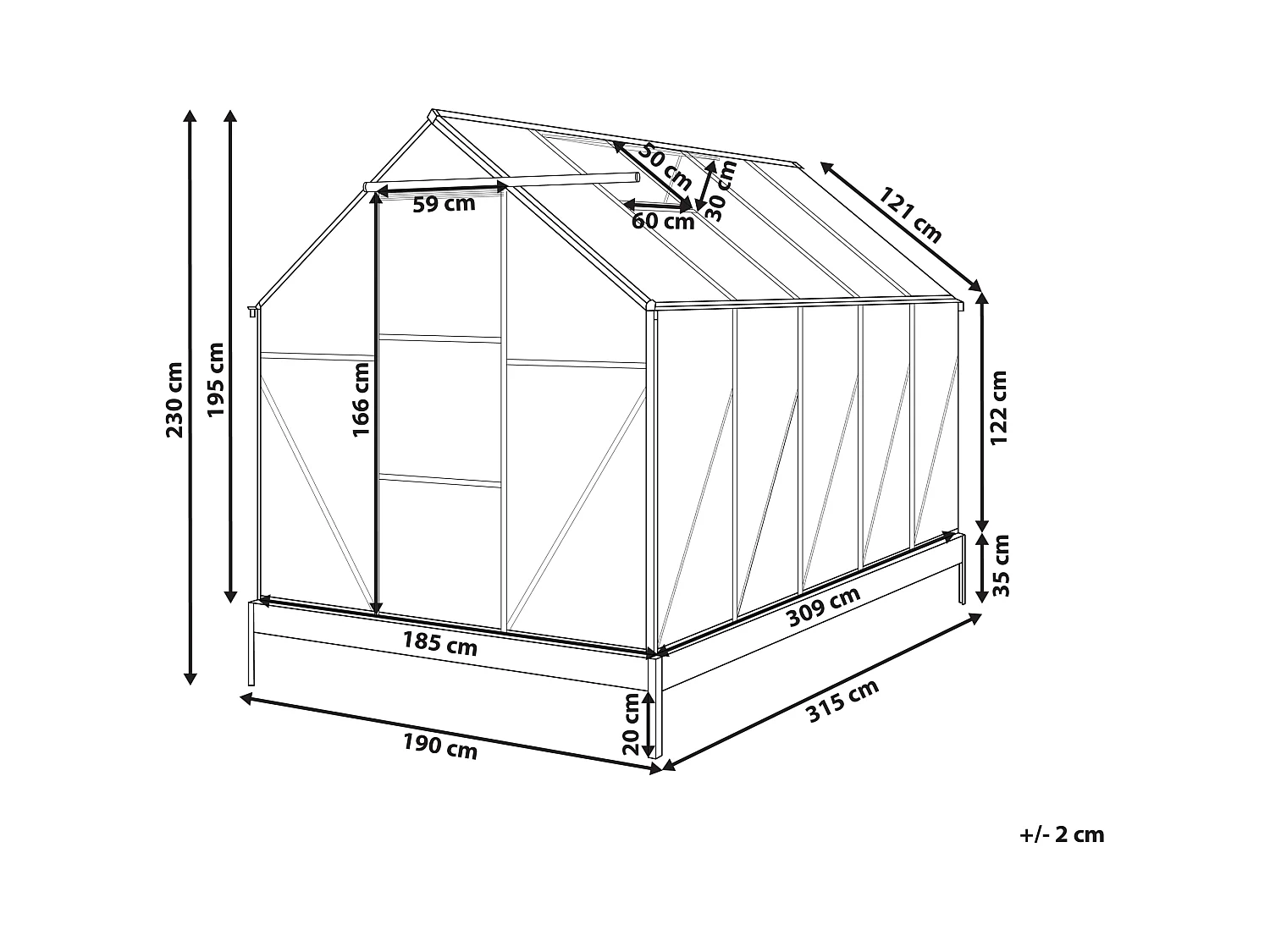 Serre de jardin APULIA Argenté 315 cm
