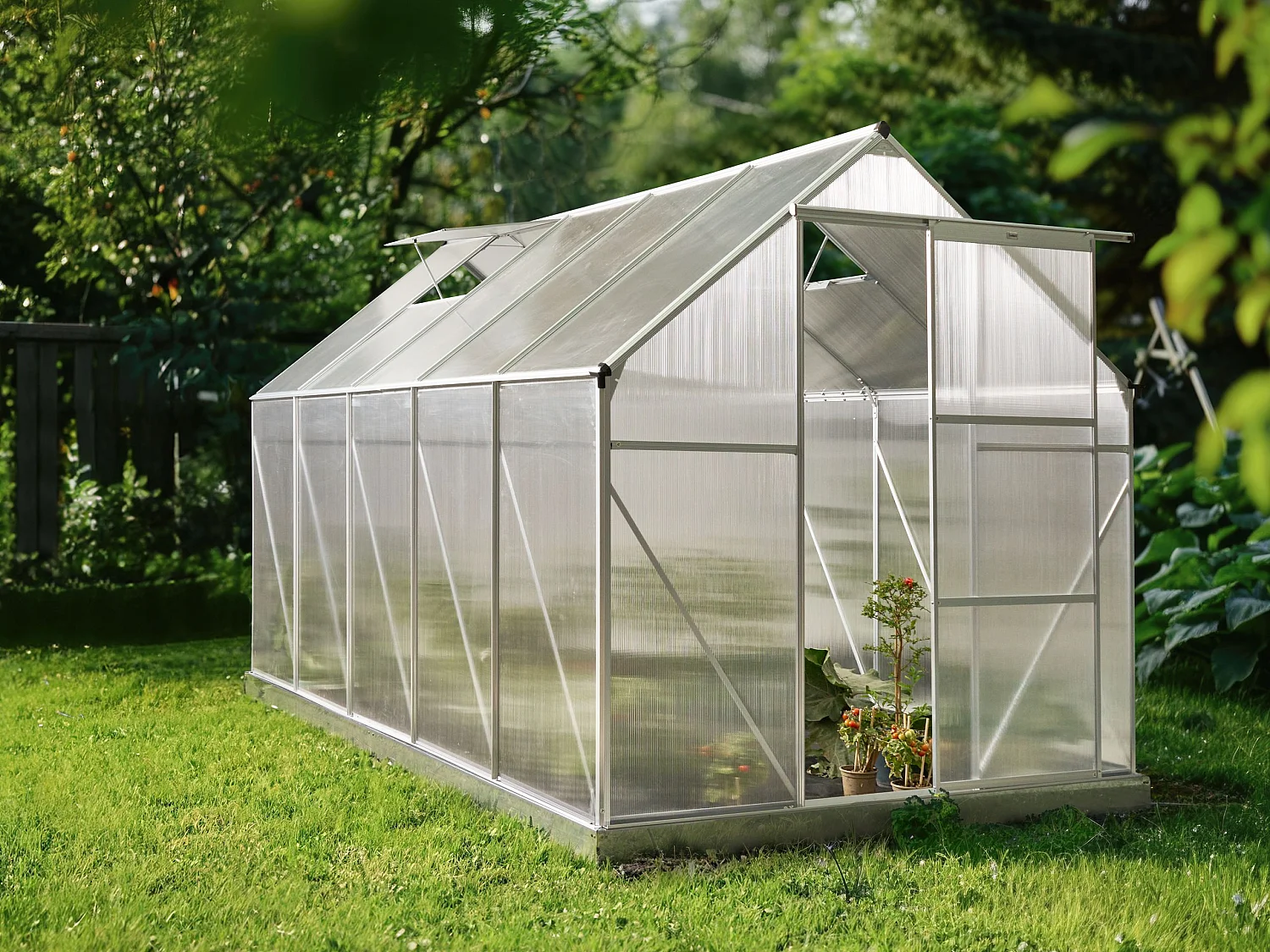 Serre de jardin APULIA 190 cm 315 cm Argenté