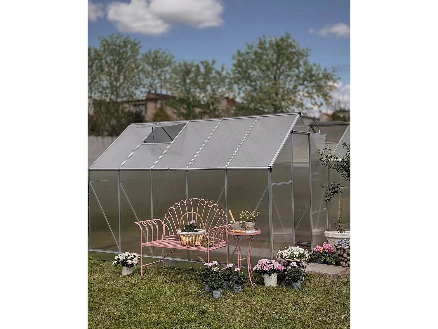Serre de jardin APULIA 190 cm 315 cm Argenté