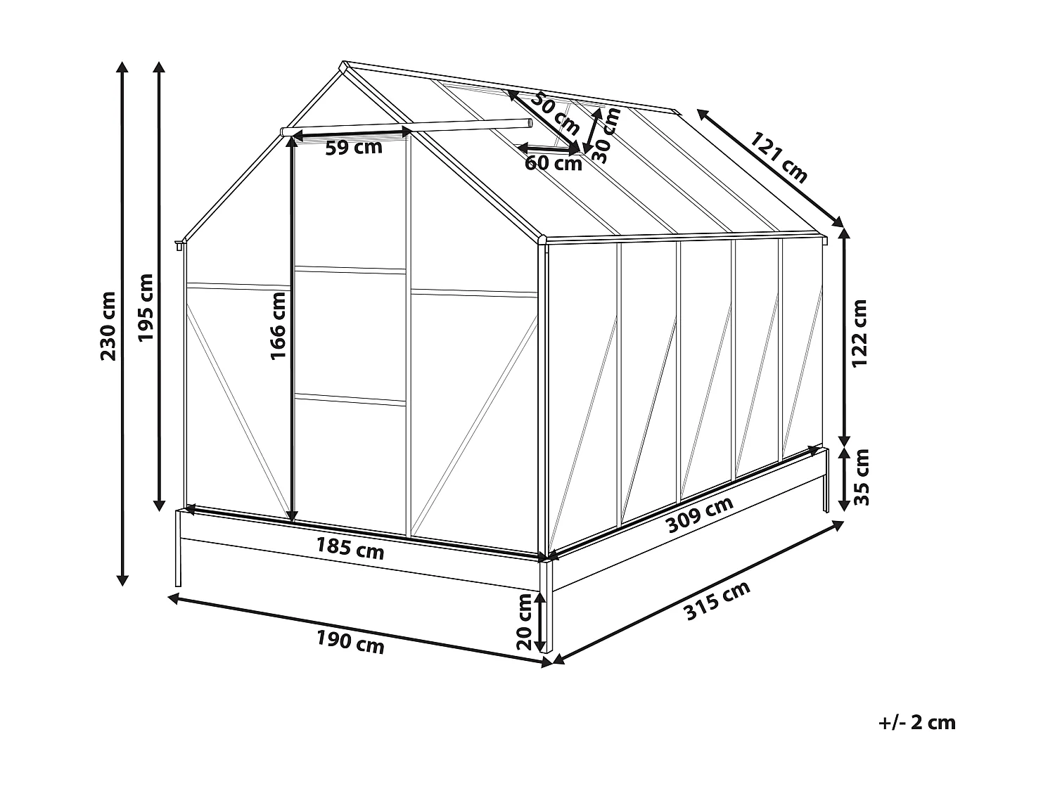 Serre de jardin APULIA Argenté 315 cm
